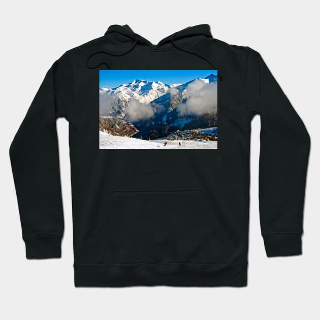 Courchevel 3 Valleys French Alps France Hoodie by AndyEvansPhotos